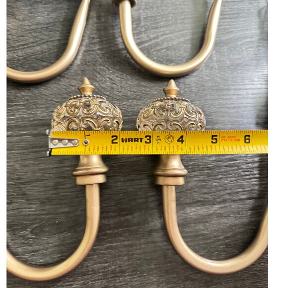 Drape Curtain 6 Brushed Champagne Ornate Filigree Glass Ball Tieback Holdbacks - Picture 2 of 12